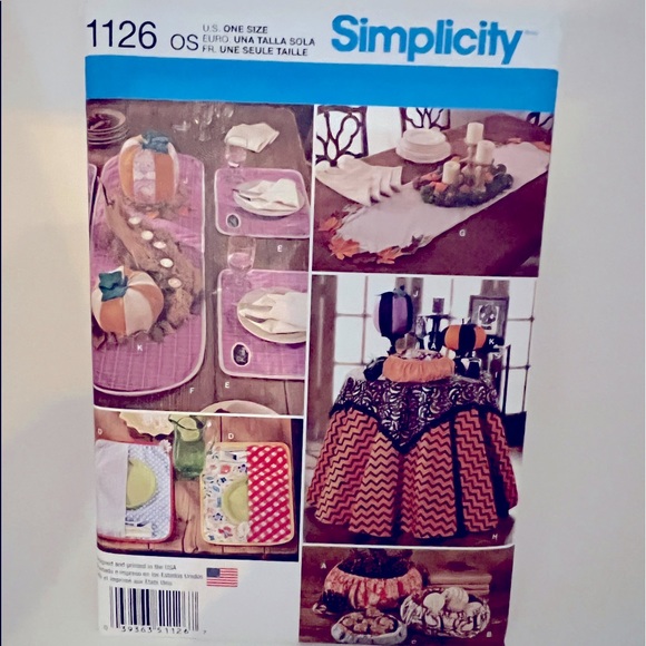 Simplicity Pattern 1126 - Table Accessories - Picture 1 of 5